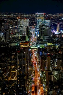 城市夜景车流璀璨