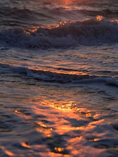 夕阳下波光粼粼的海面