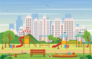 城市中的儿童游乐公园