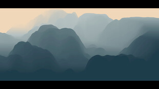 水墨风格山峦美景