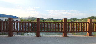 户外木质围栏景观