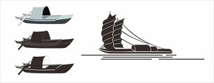 乌篷船剪影