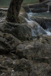 溪边岩石与潺潺流水