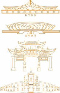昆明建筑线稿设计图