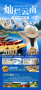 灿烂云南旅游宣传海报