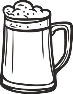 手绘啤酒杯