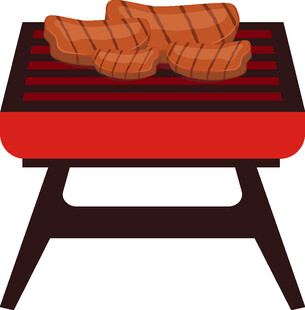 户外烧烤架上的美味烤肉
