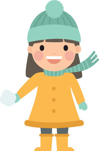 冬日女孩开心玩雪