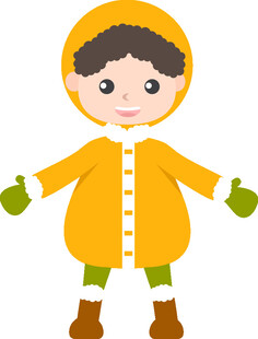 穿雨衣的可爱小孩