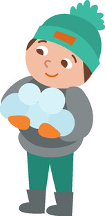 抱着雪球的可爱小孩