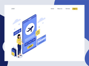 在线预订机票界面展示