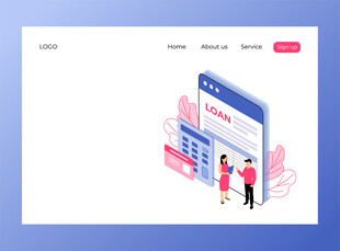 手机购物界面插画