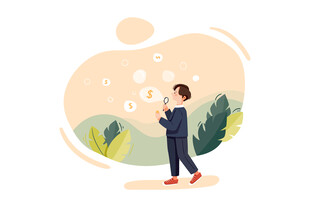 男子专注查看空中信息