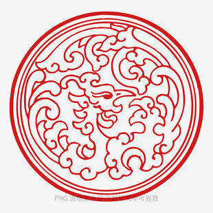 中式传统圆形花纹图案