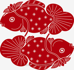 双鱼剪纸图案