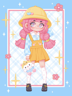 粉色系双马尾萌系少女