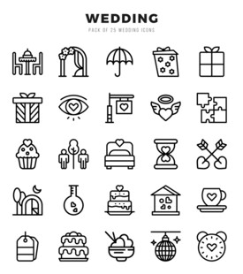 婚礼相关图标集合