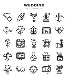 婚礼相关图标集合
