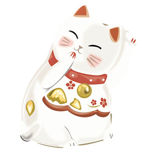 可爱招财猫陶瓷摆件