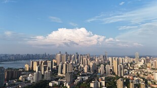 湖北武汉繁华都市天际线景观