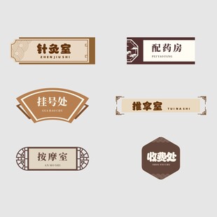 矢量古风中式中医院导视门牌