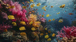 绚丽海底世界的多彩鱼群