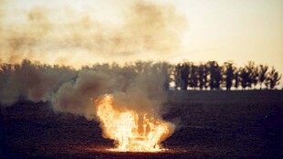 野外熊熊燃烧的火焰