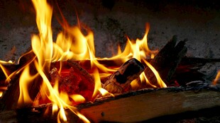 燃烧的火焰与木柴