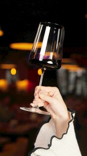 手擎红酒杯的优雅瞬间
