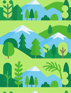 清新山林风景插画