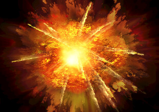 绚丽爆炸光芒特效画面