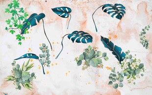 手绘热带植物装饰图案