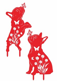 剪纸风可爱小狗图案