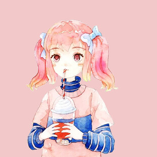 粉色系双马尾萌系少女