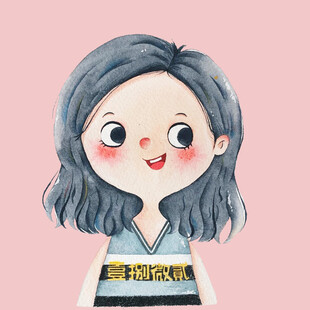 可爱灰发女孩卡通形象