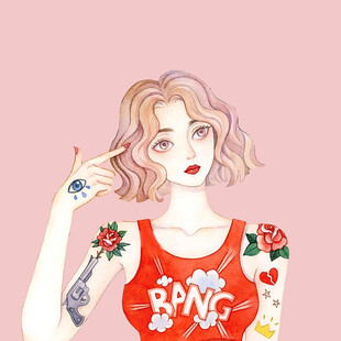 纹身少女的时尚魅力