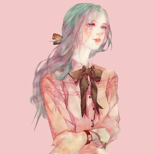 梦幻长发少女插画