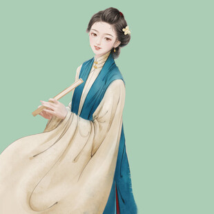 古典汉服女子优雅姿态