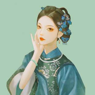 古风佳人  典雅发髻着华服