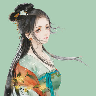 古风汉服女子优雅侧颜