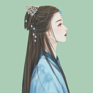 古风女子侧颜  发饰精美