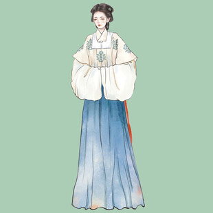 古风女子身着飘逸汉服
