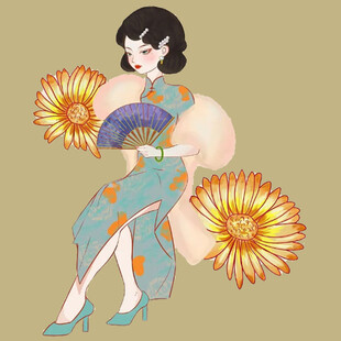 复古旗袍女子