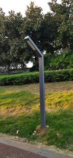 户外太阳能路灯立于草地