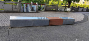 户外多彩长条座椅