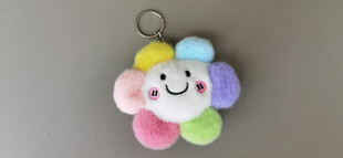 彩色笑脸花朵钥匙扣