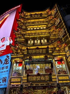 古色古香的中式楼阁夜景