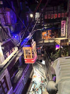 商场内的空中缆车景观