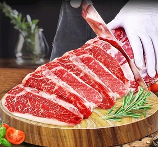 新鲜牛肉切片展示