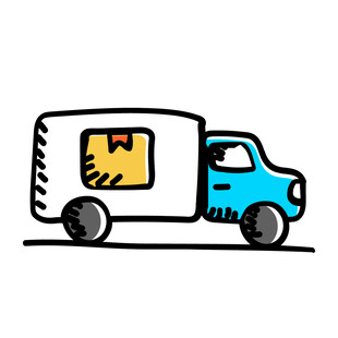 卡通风格货运小卡车